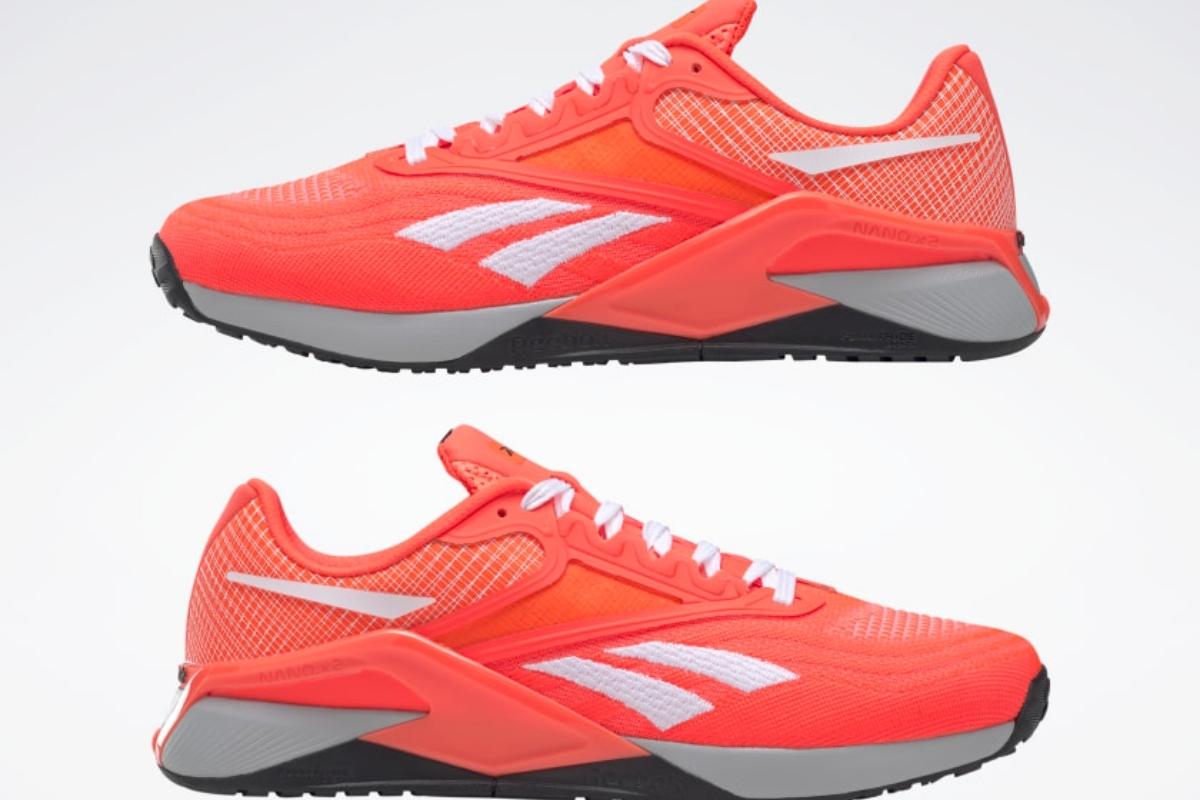Reebok Nano X2 orange left and right shoes